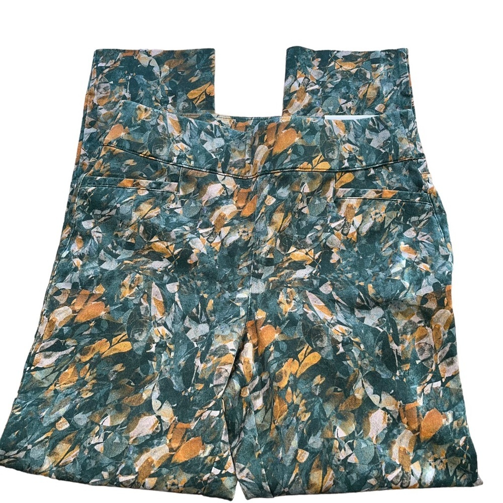 NWT Soft Surroundings Straight Leg Superla Stretch Floral Leaf Pull On Pants